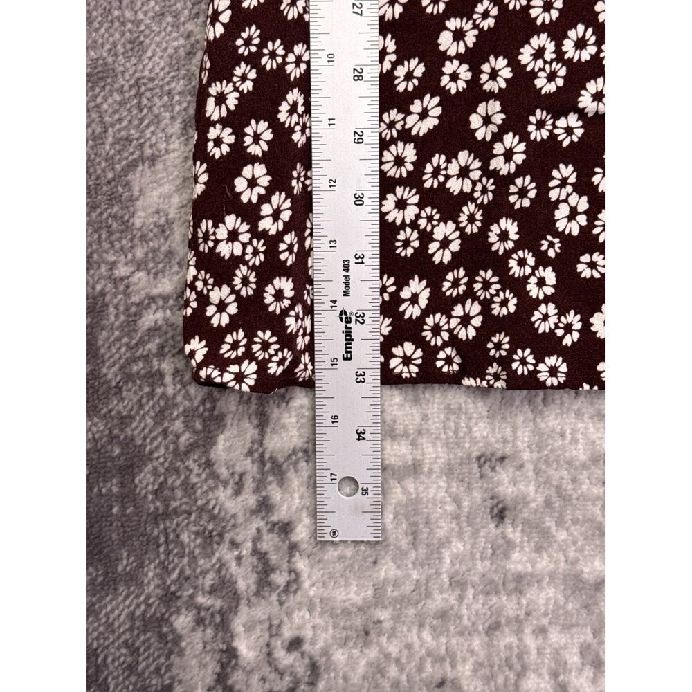 Reformation Dress 12 Womens Chocolate Brown Floral Plunge Smocked Mini - Picture 7 of 9